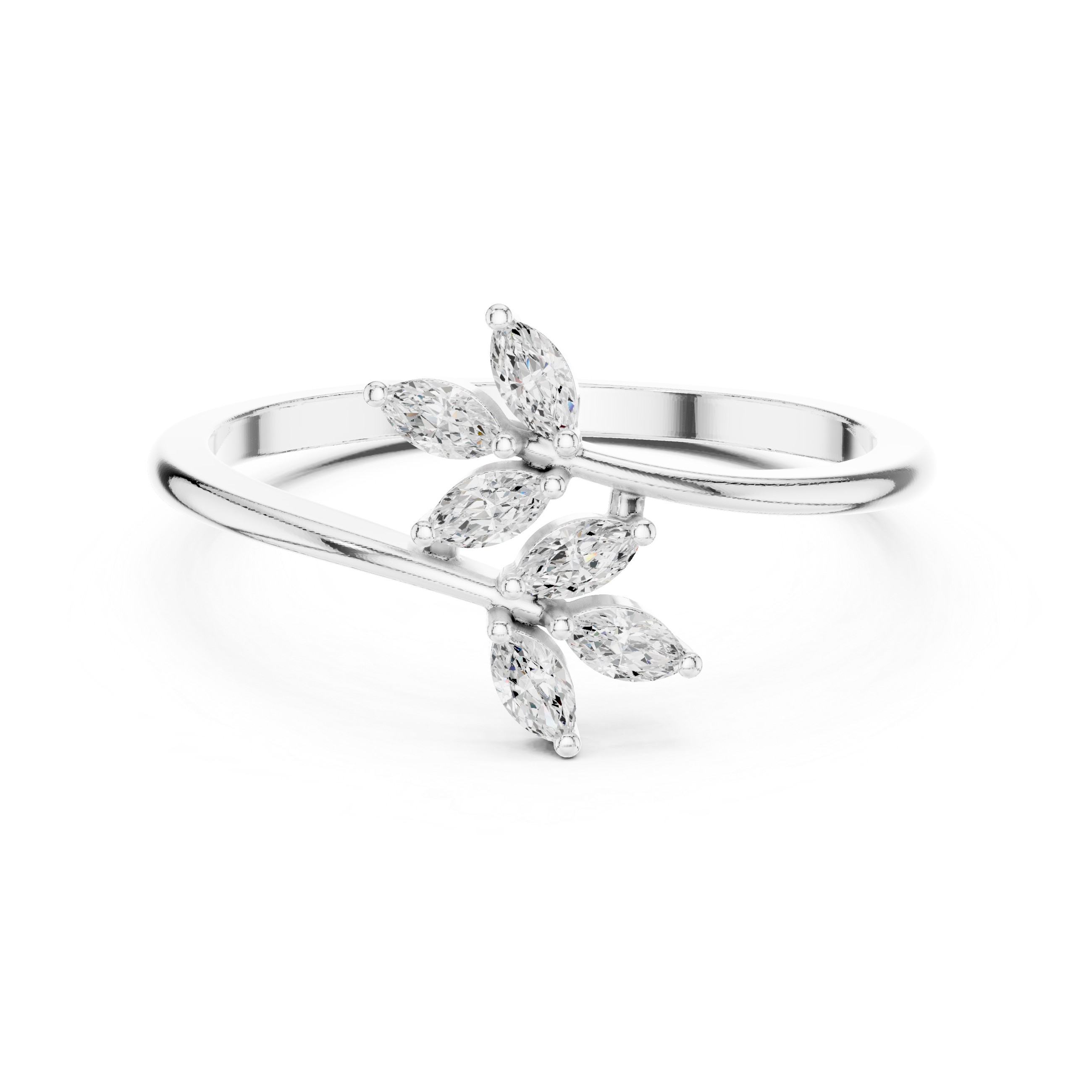 Gold Petal Setting Marquise Lab Grown Diamond Ozyra Ring