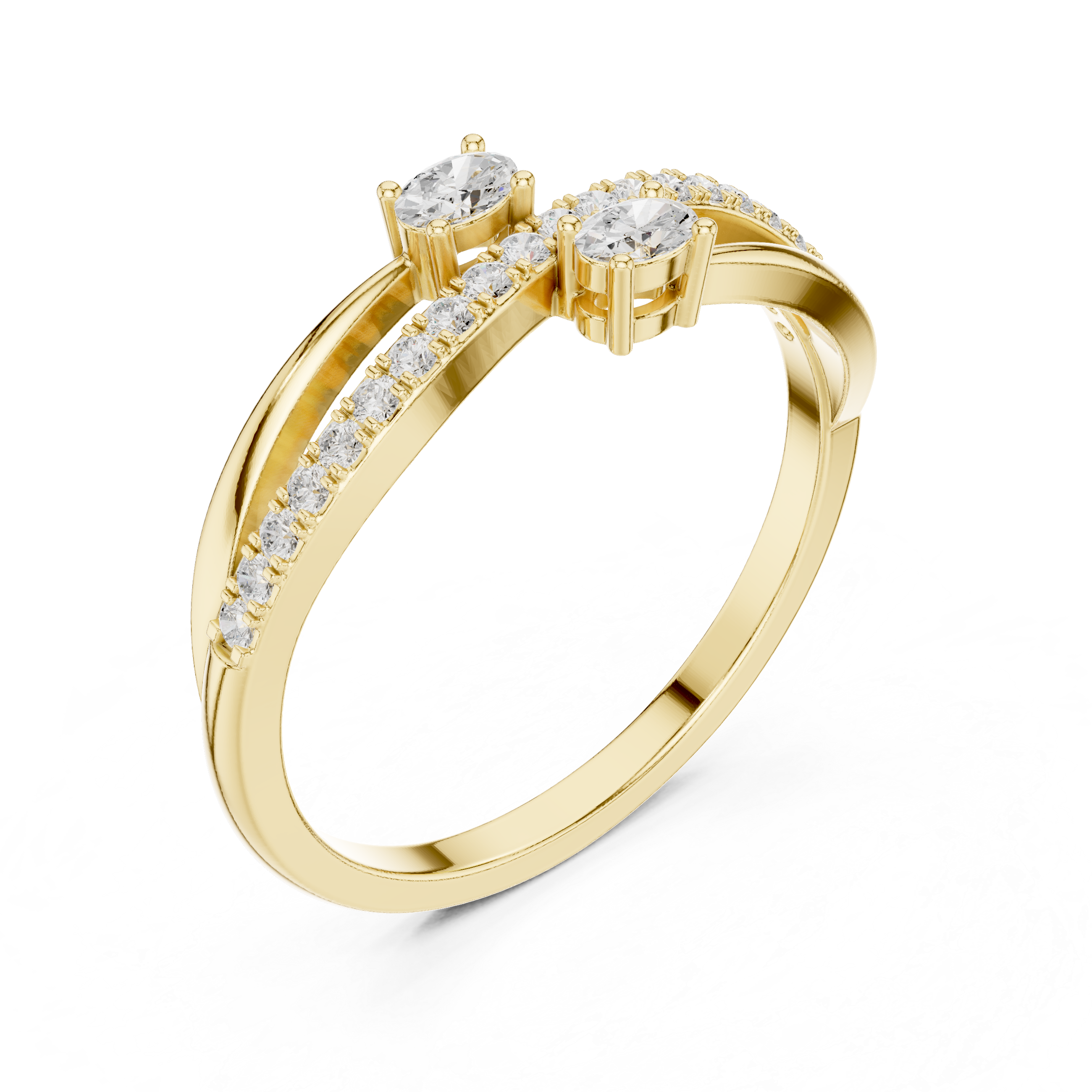 Gold Channel Classic Oval Lab Grown Diamond Zexia Ring