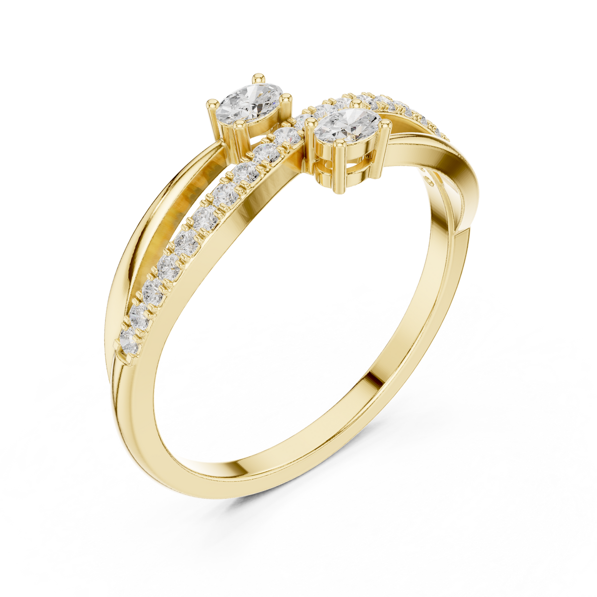Gold Channel Classic Oval Lab Grown Diamond Zexia Ring
