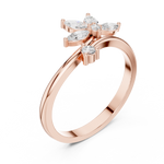 Gold Floral Marquise Setting Lab Grown Diamond Zyven Ring