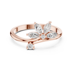 Gold Floral Marquise Setting Lab Grown Diamond Zyven Ring