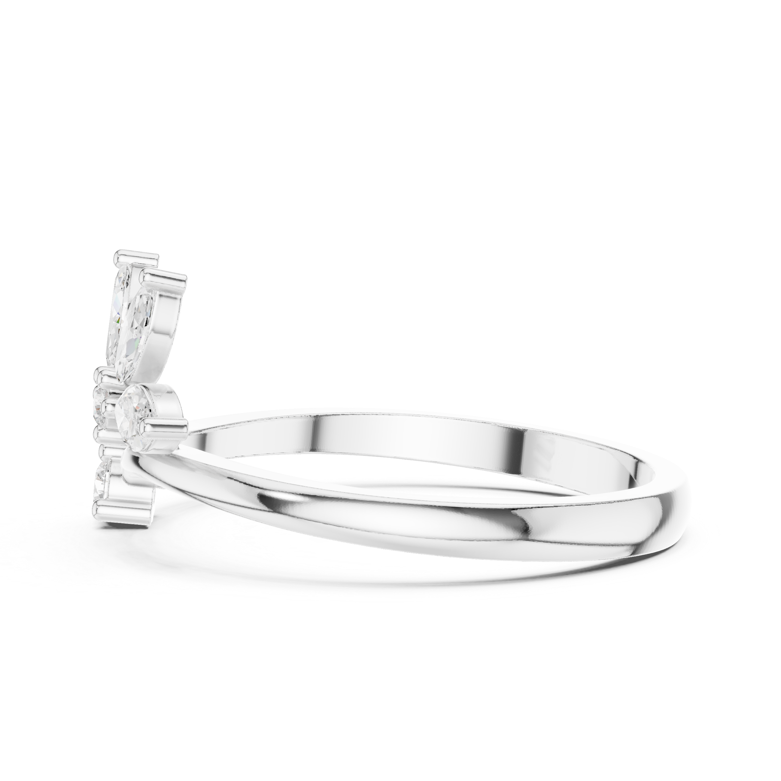 Gold Floral Marquise Setting Lab Grown Diamond Zyven Ring
