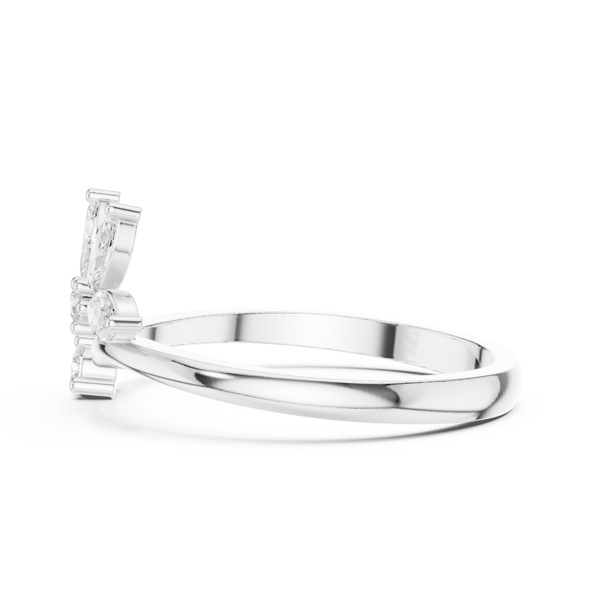 Gold Floral Marquise Setting Lab Grown Diamond Zyven Ring