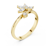 Gold Floral Marquise Setting Lab Grown Diamond Zyven Ring