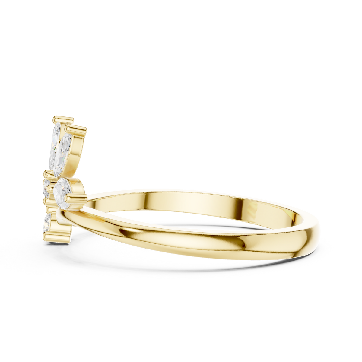 Gold Floral Marquise Setting Lab Grown Diamond Zyven Ring