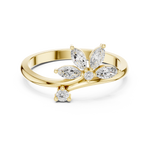Gold Floral Marquise Setting Lab Grown Diamond Zyven Ring