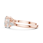 Gold Trilogy Setting Oval Marquise Lab Grown Diamond Cirel Ring
