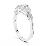 Gold Trilogy Setting Oval Marquise Lab Grown Diamond Cirel Ring
