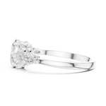 Gold Trilogy Setting Oval Marquise Lab Grown Diamond Cirel Ring