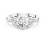 Gold Trilogy Setting Oval Marquise Lab Grown Diamond Cirel Ring