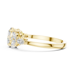 Gold Trilogy Setting Oval Marquise Lab Grown Diamond Cirel Ring