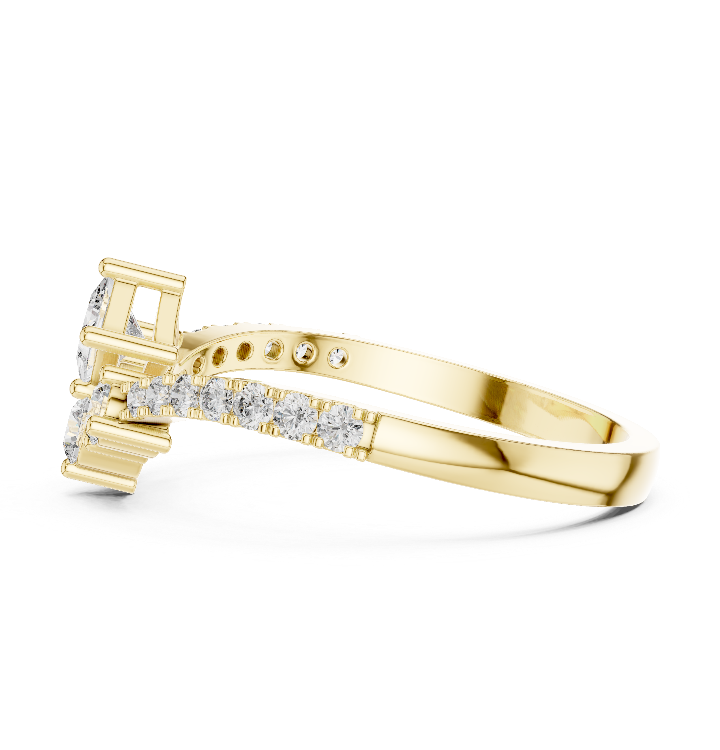 Gold Princess Cluster Lab Grown Diamond Erixa Ring