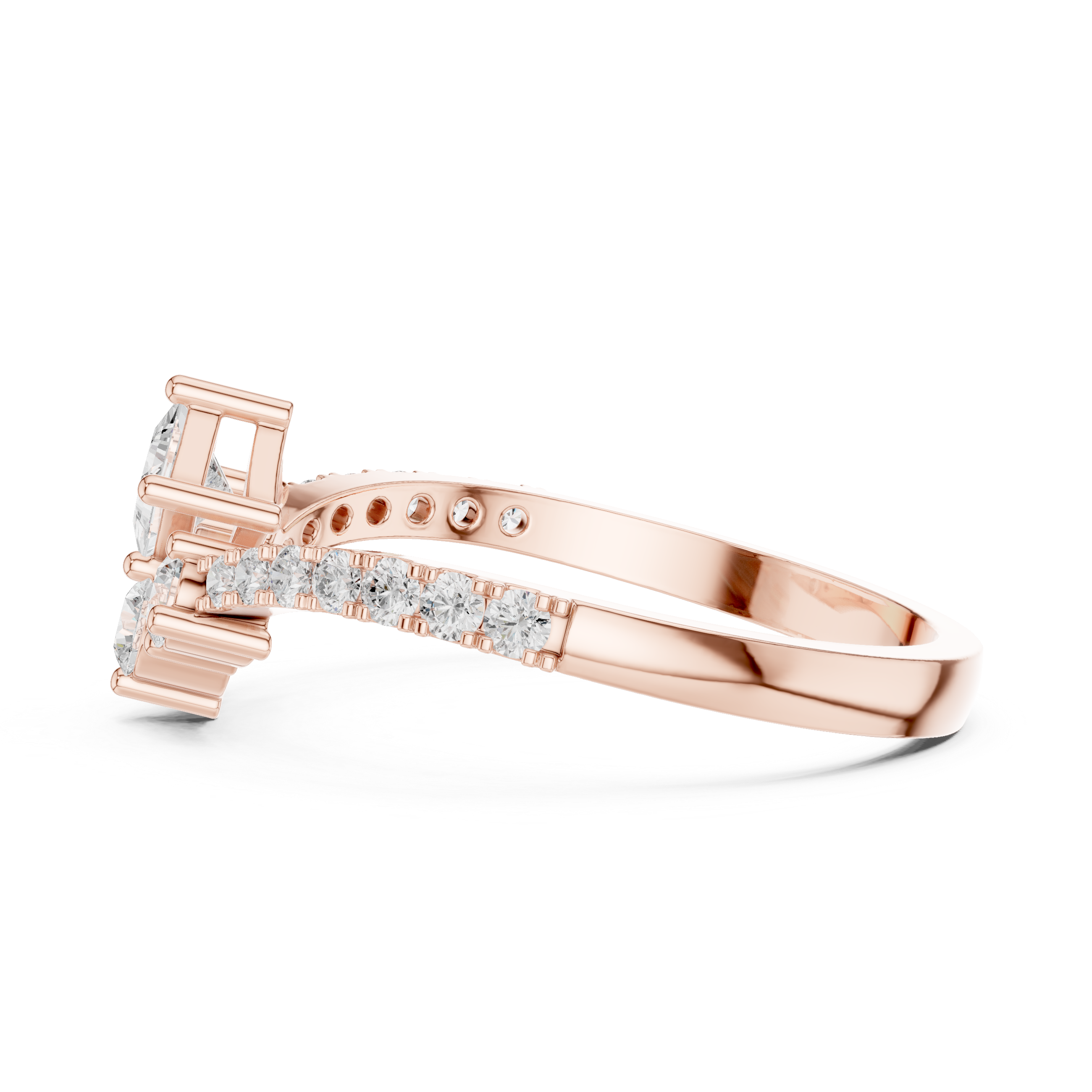 Gold Princess Cluster Lab Grown Diamond Erixa Ring