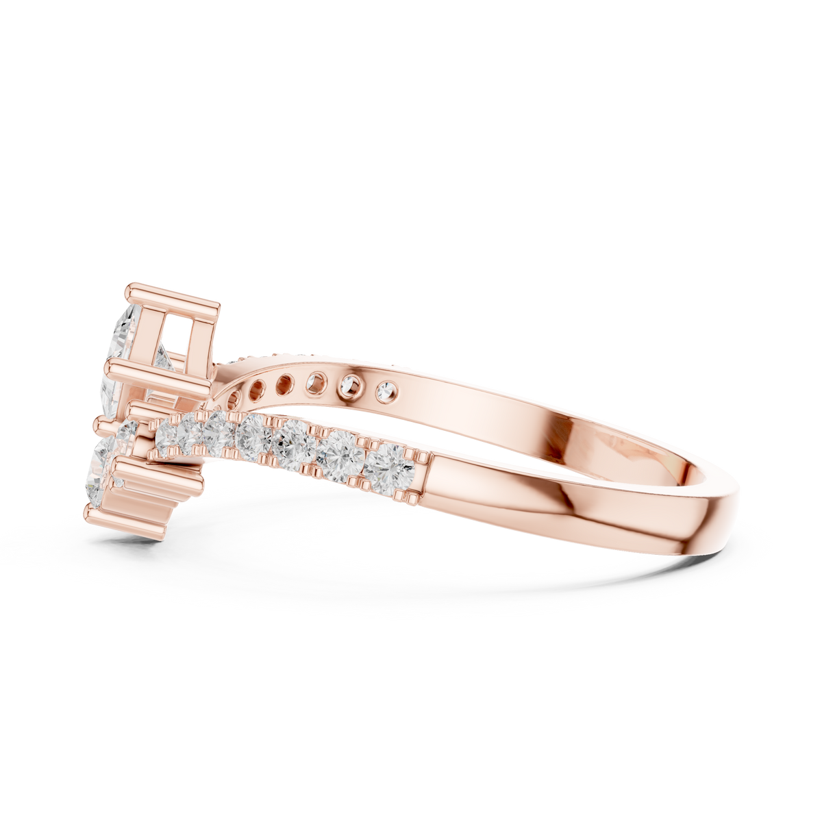 Gold Princess Cluster Lab Grown Diamond Erixa Ring