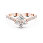 Gold Split Shank Cluster Setting Round Lab Grown Diamond Valyn Ring