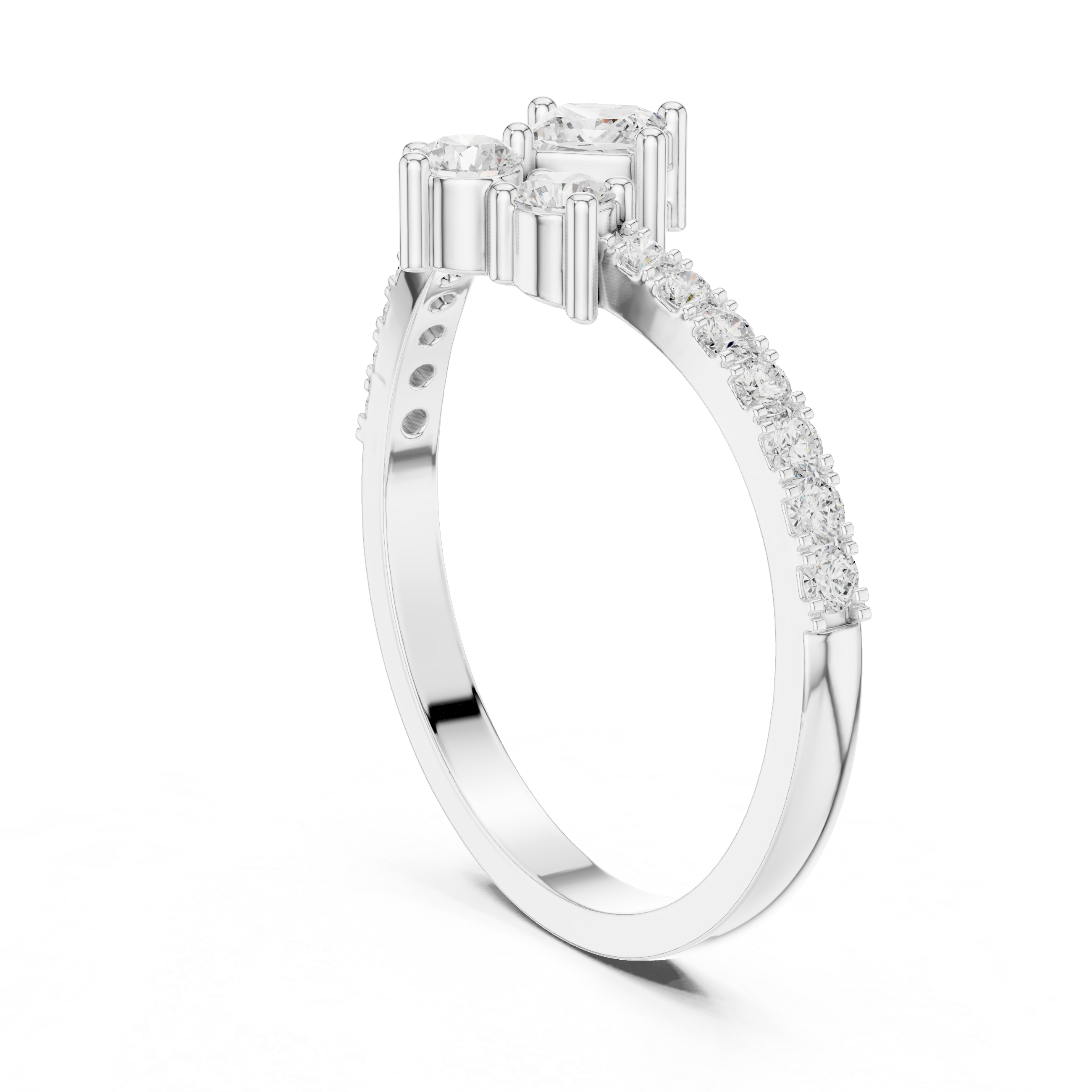 Gold Princess Cluster Lab Grown Diamond Erixa Ring