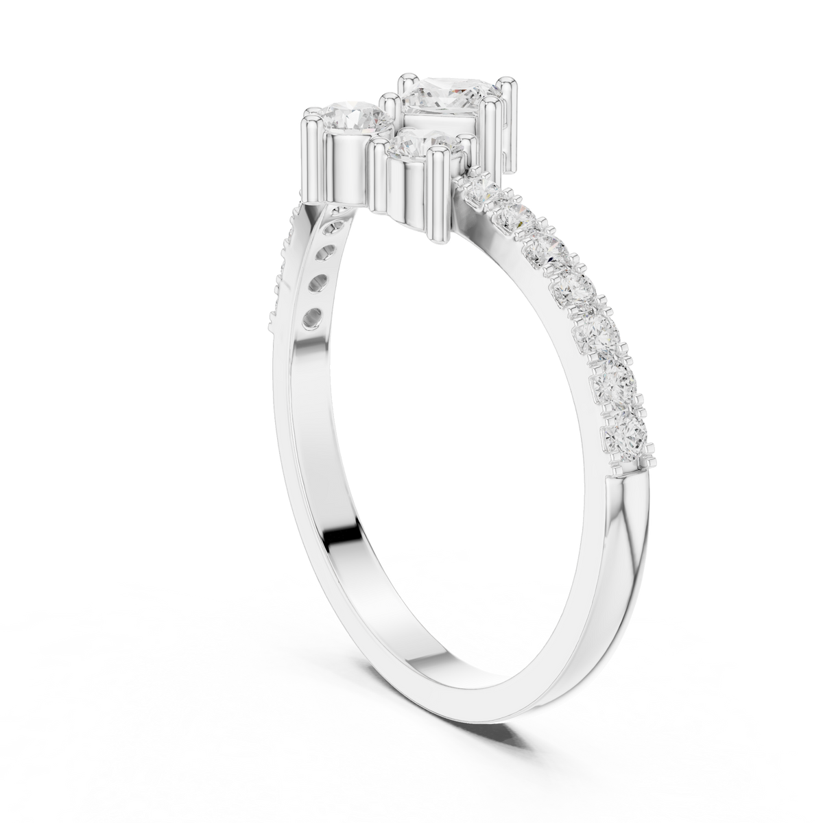 Gold Princess Cluster Lab Grown Diamond Erixa Ring