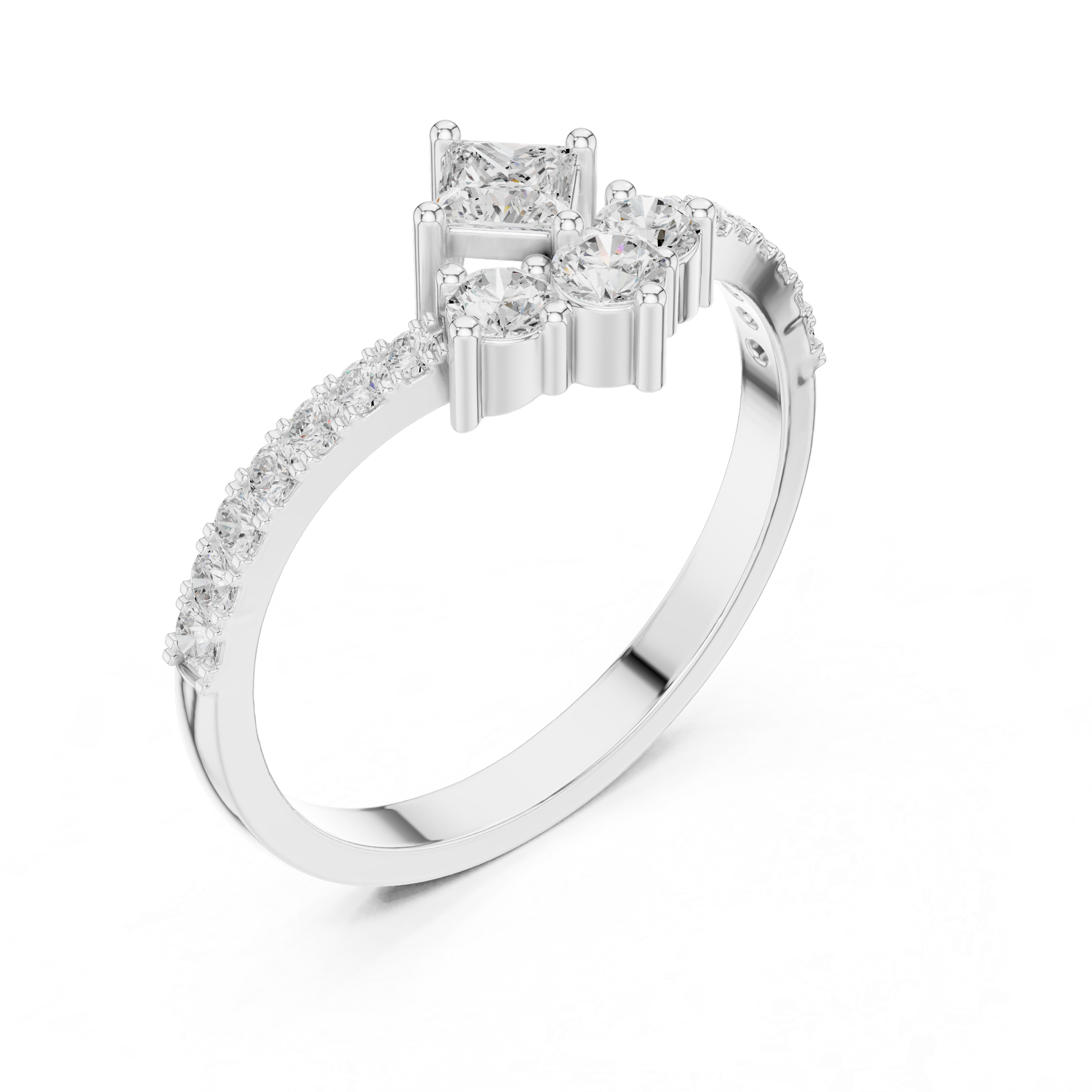 Gold Split Shank Cluster Setting Round Lab Grown Diamond Valyn Ring