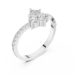 Gold Princess Cluster Lab Grown Diamond Erixa Ring