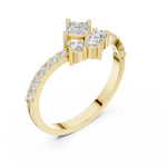 Gold Split Shank Cluster Setting Round Lab Grown Diamond Valyn Ring