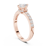 Gold Hidden Halo Round Lab Grown Diamond Erosia Ring