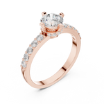 Gold Hidden Halo Round Lab Grown Diamond Erosia Ring