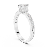 Gold Hidden Halo Round Lab Grown Diamond Erosia Ring