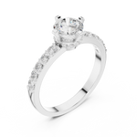 Gold Hidden Halo Round Lab Grown Diamond Erosia Ring