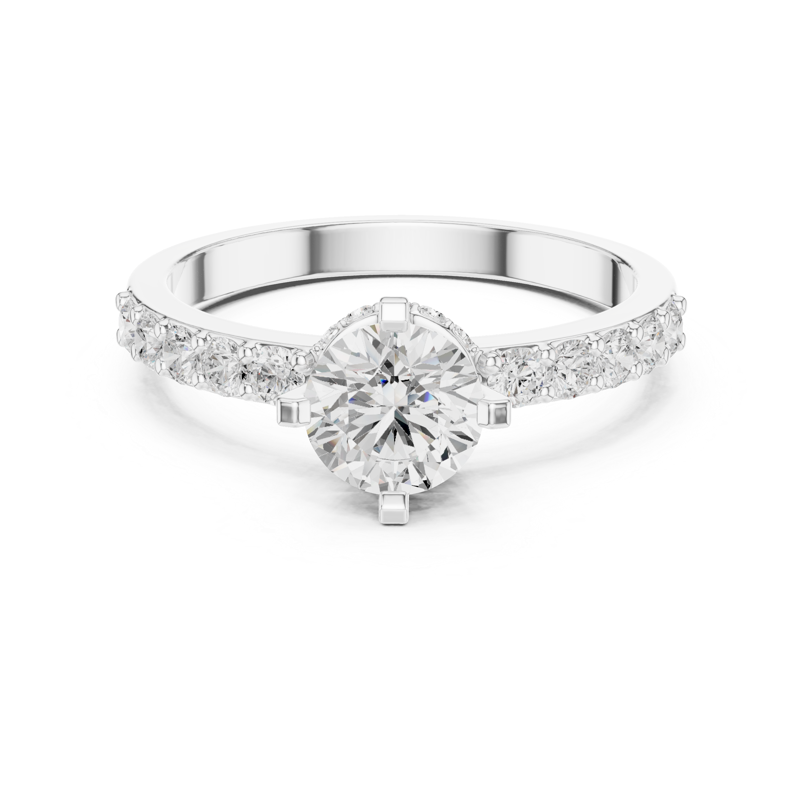 Gold Hidden Halo Round Lab Grown Diamond Erosia Ring