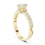 Gold Hidden Halo Round Lab Grown Diamond Erosia Ring