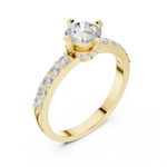 Gold Hidden Halo Round Lab Grown Diamond Erosia Ring