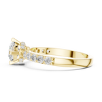 Gold Hidden Halo Round Lab Grown Diamond Erosia Ring
