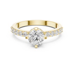Gold Hidden Halo Round Lab Grown Diamond Erosia Ring