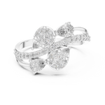 Gold Split Shank Pave Pear Lab Grown Diamond Amiel Ring