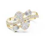 Gold Split Shank Pave Pear Lab Grown Diamond Amiel Ring