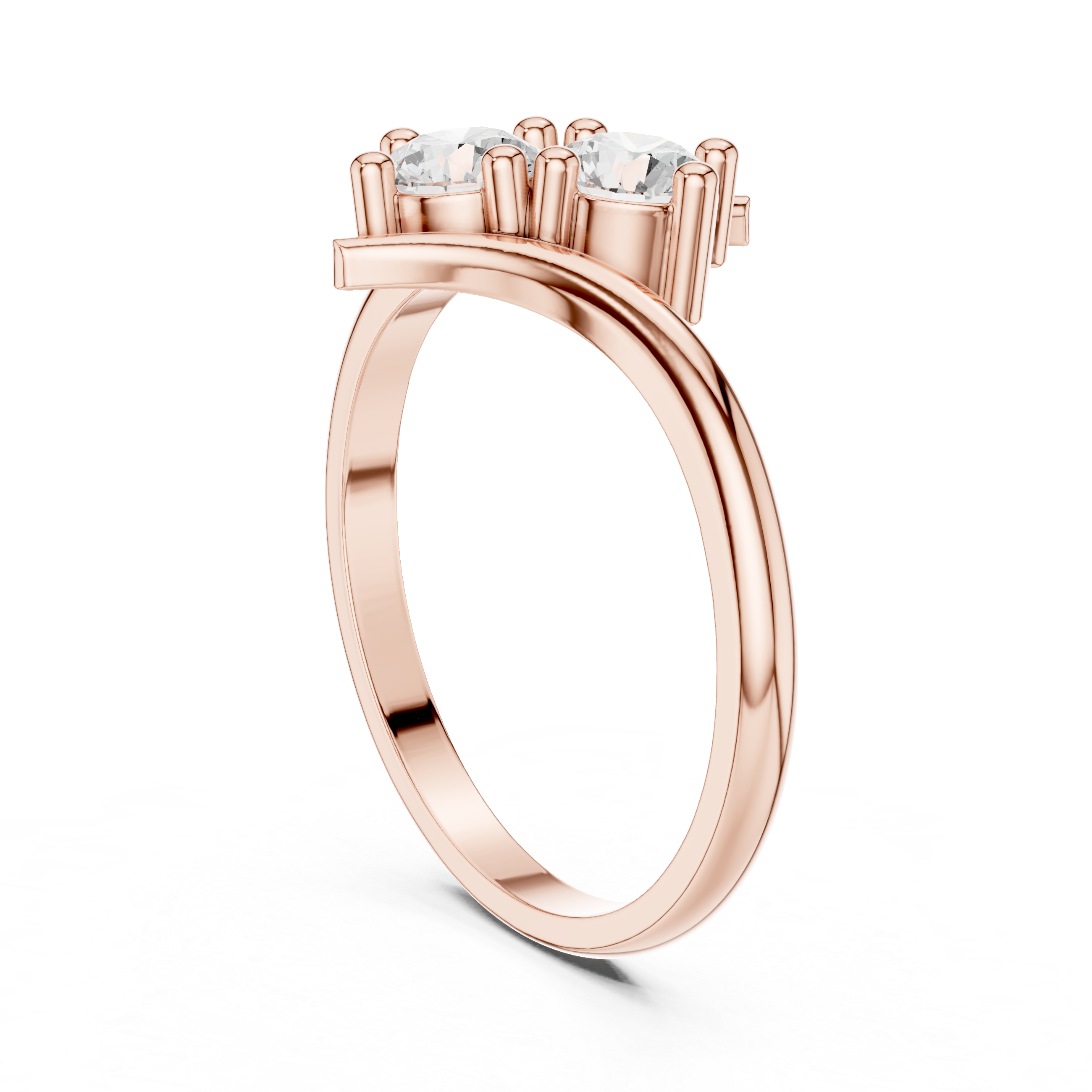 Gold Twin Stone Round Lab Grown Diamond Havyn Ring