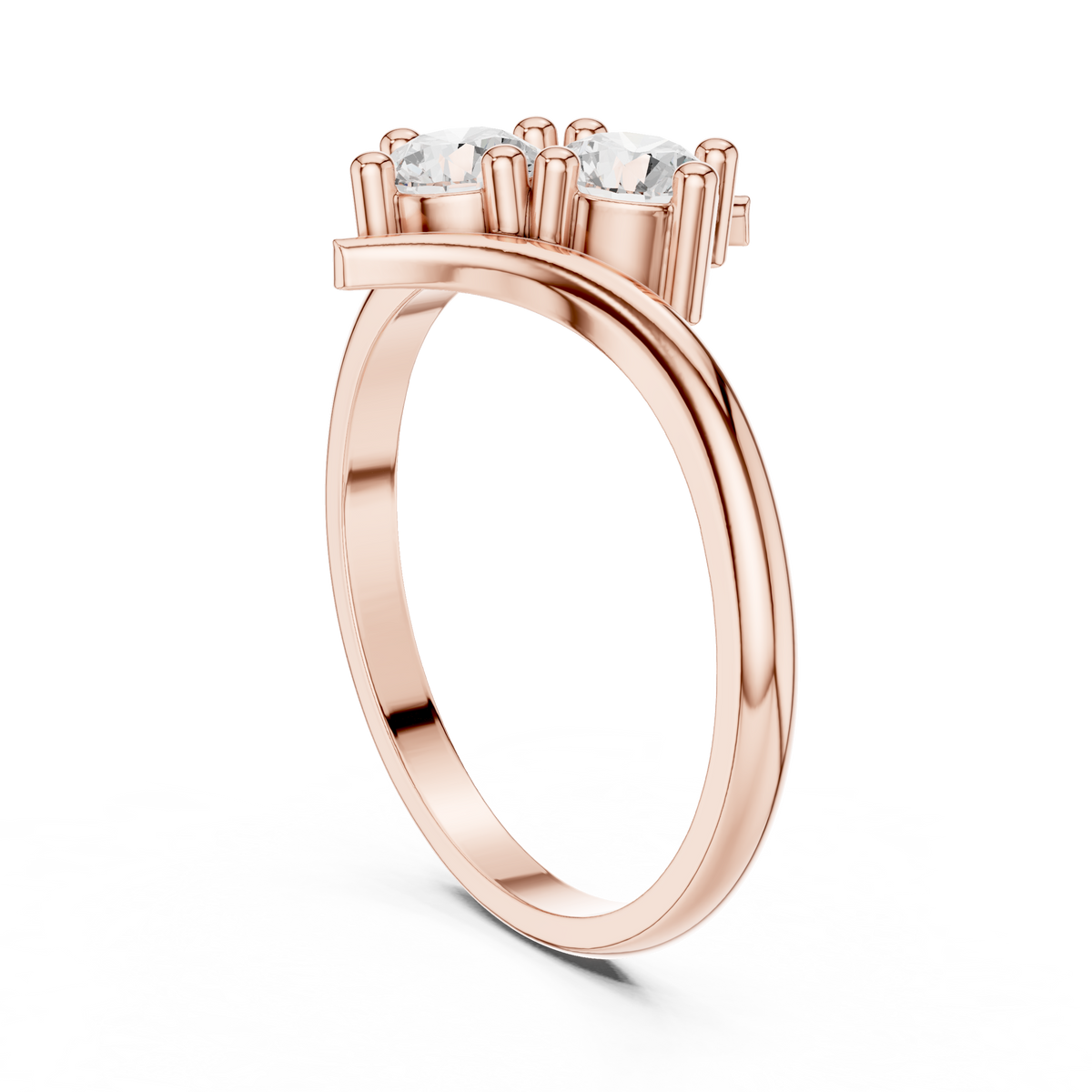 Gold Twin Stone Round Lab Grown Diamond Havyn Ring