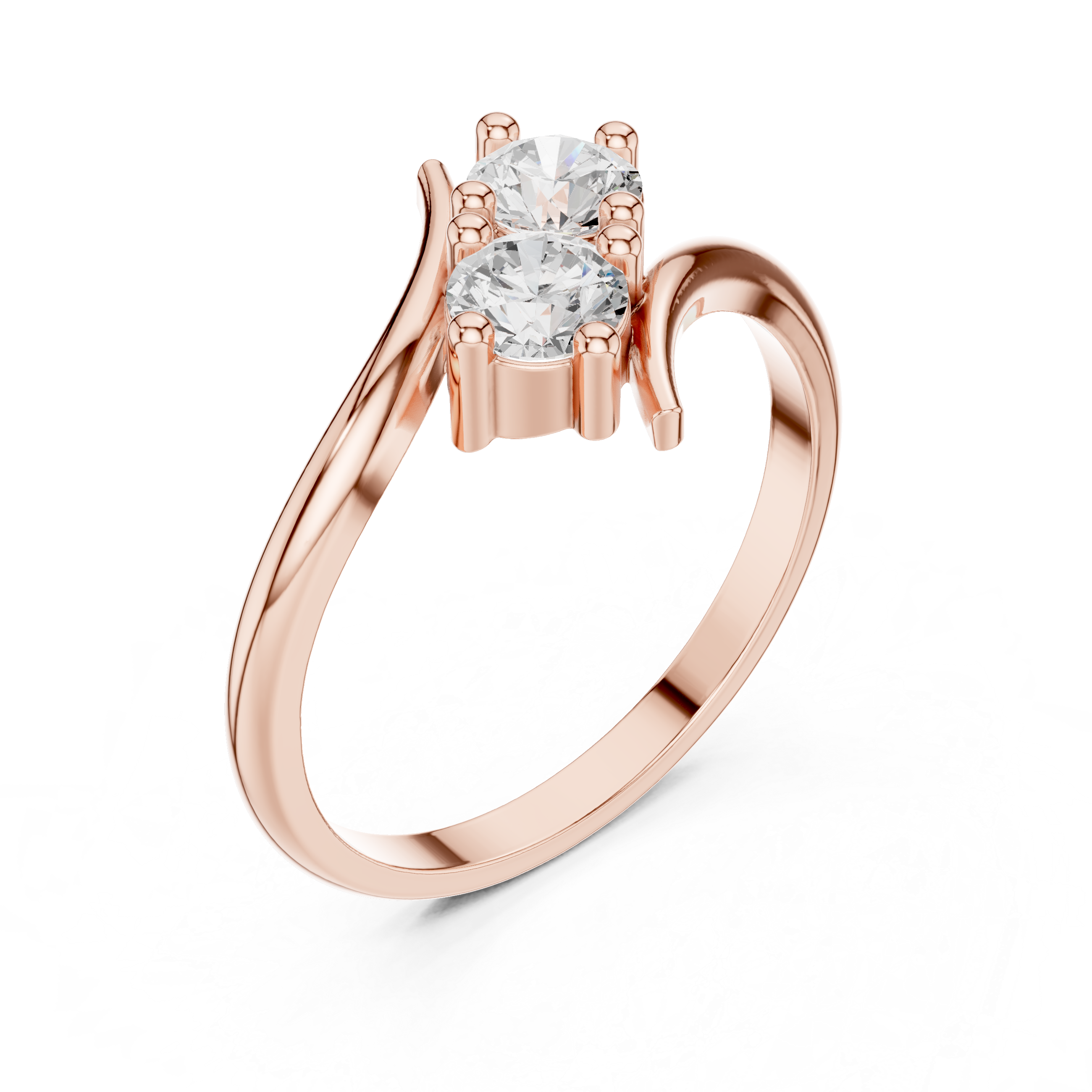 Gold Twin Stone Round Lab Grown Diamond Havyn Ring