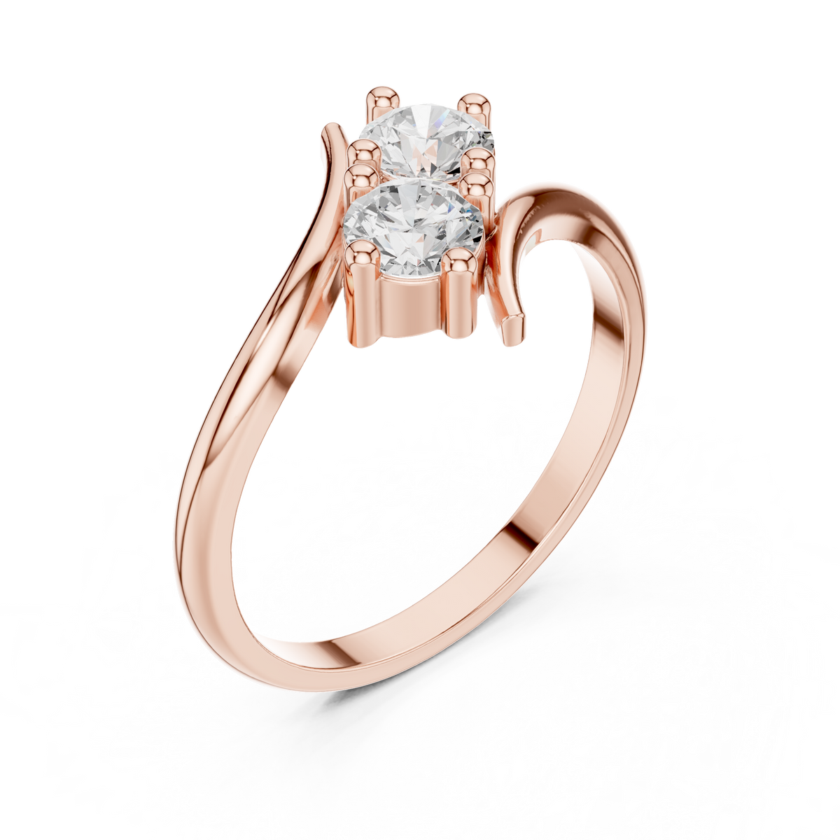 Gold Twin Stone Round Lab Grown Diamond Havyn Ring