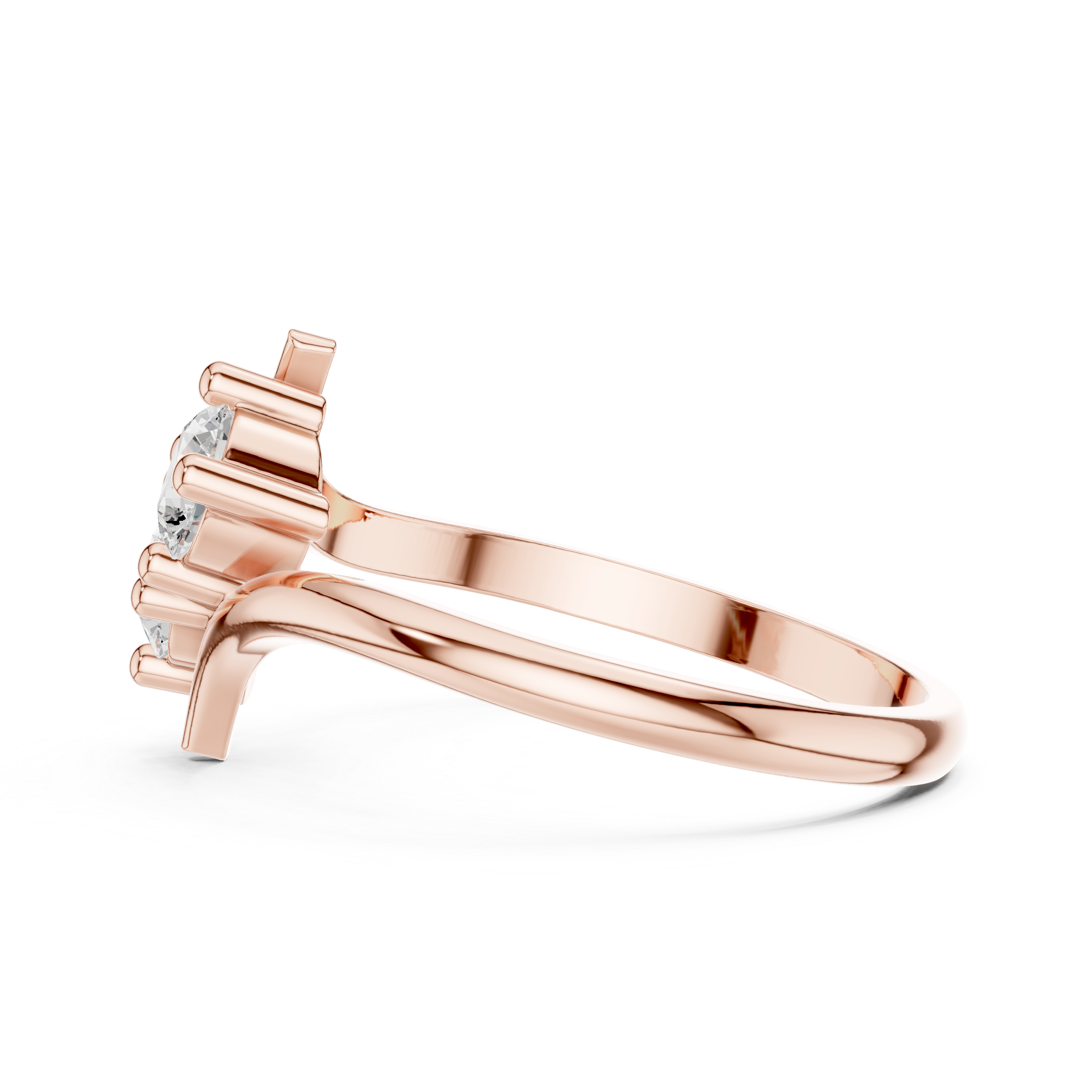 Gold Twin Stone Round Lab Grown Diamond Havyn Ring