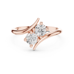 Gold Twin Stone Round Lab Grown Diamond Havyn Ring