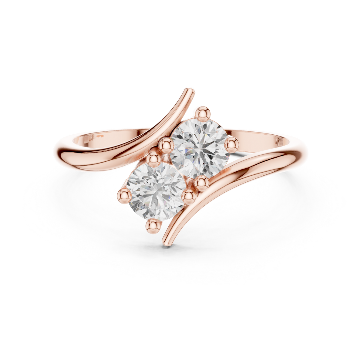 Gold Twin Stone Round Lab Grown Diamond Havyn Ring