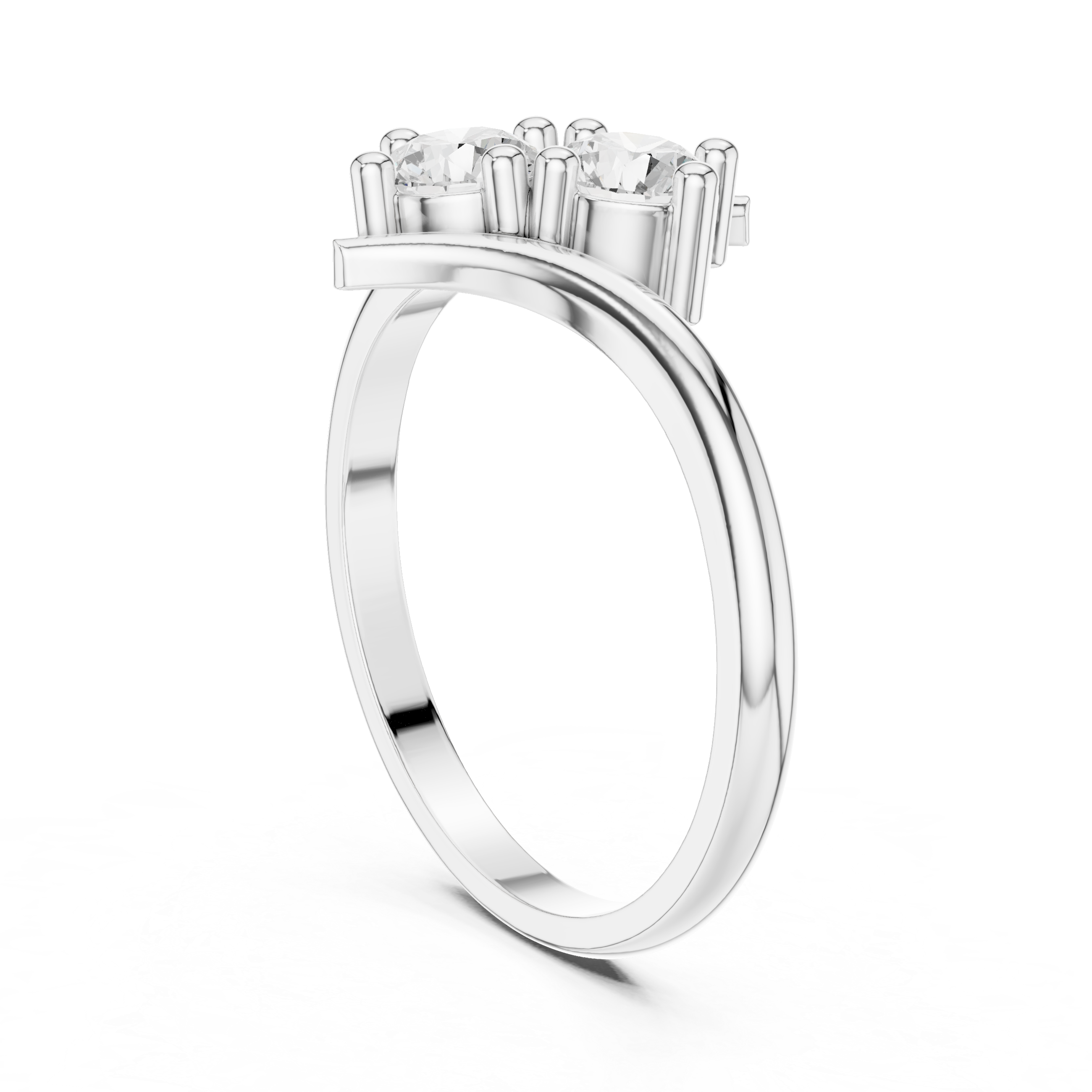 Gold Twin Stone Round Lab Grown Diamond Havyn Ring