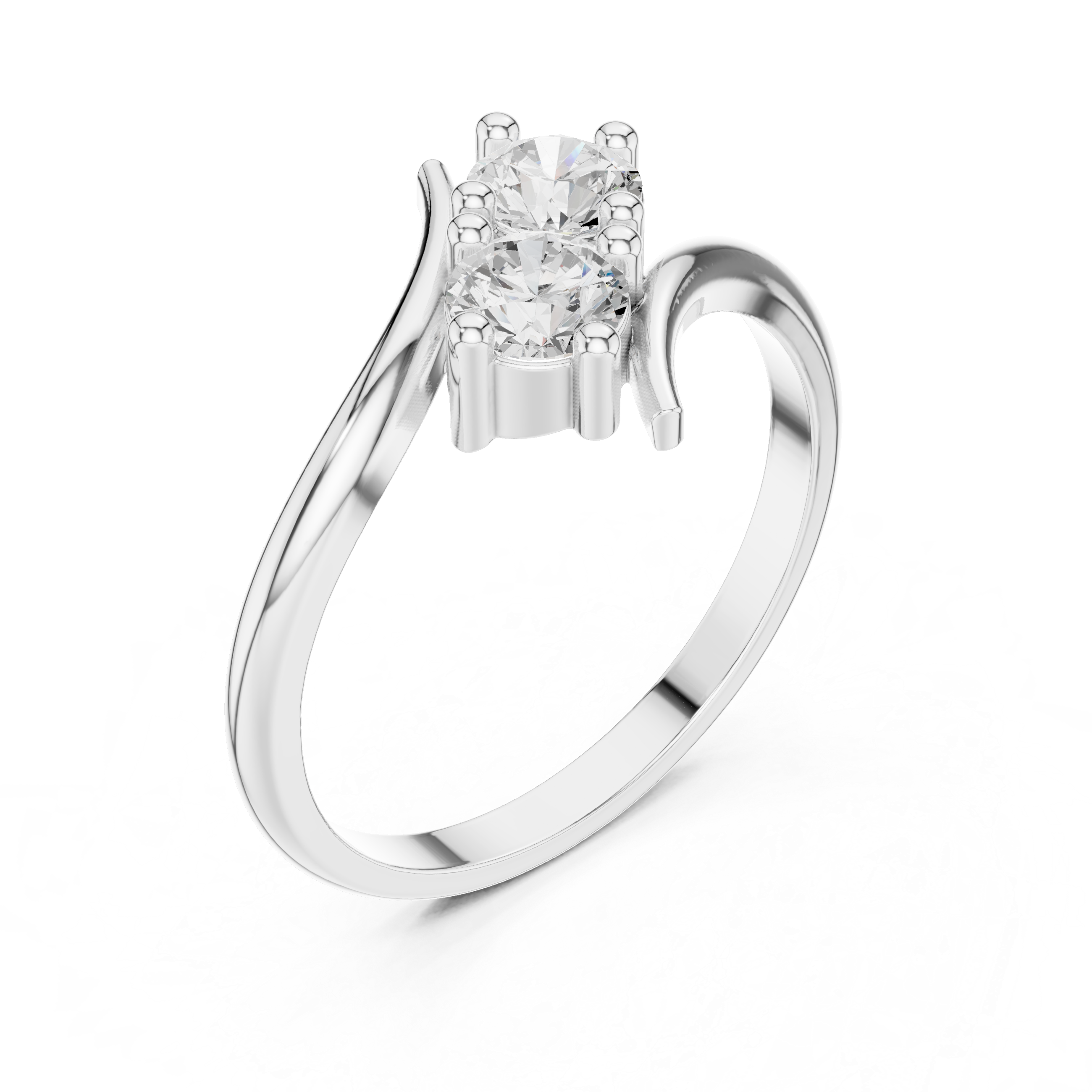 Gold Twin Stone Round Lab Grown Diamond Havyn Ring