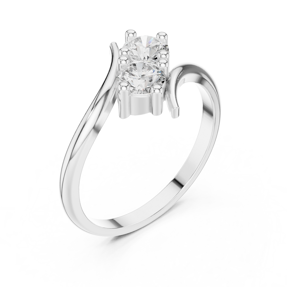 Gold Twin Stone Round Lab Grown Diamond Havyn Ring