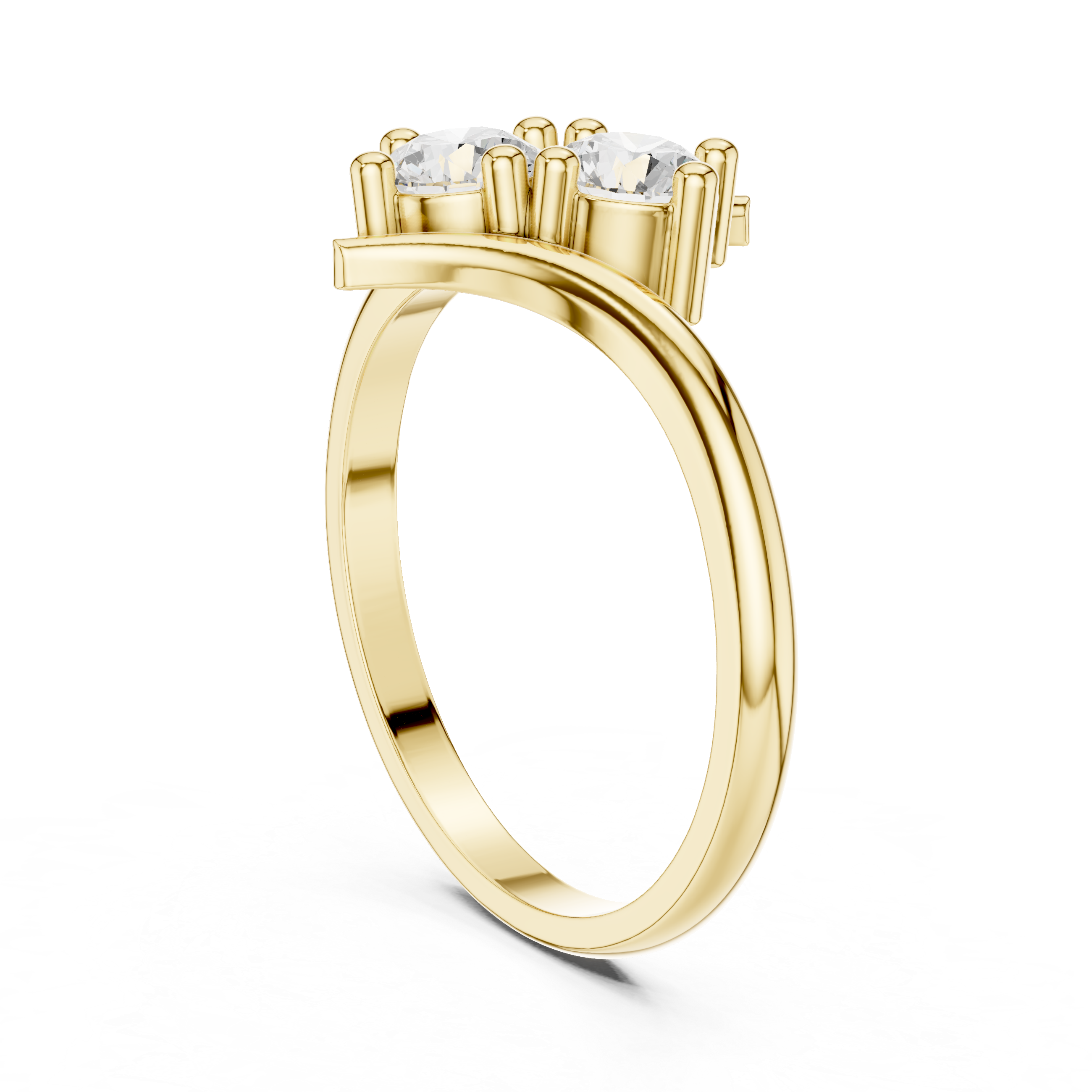 Gold Twin Stone Round Lab Grown Diamond Havyn Ring