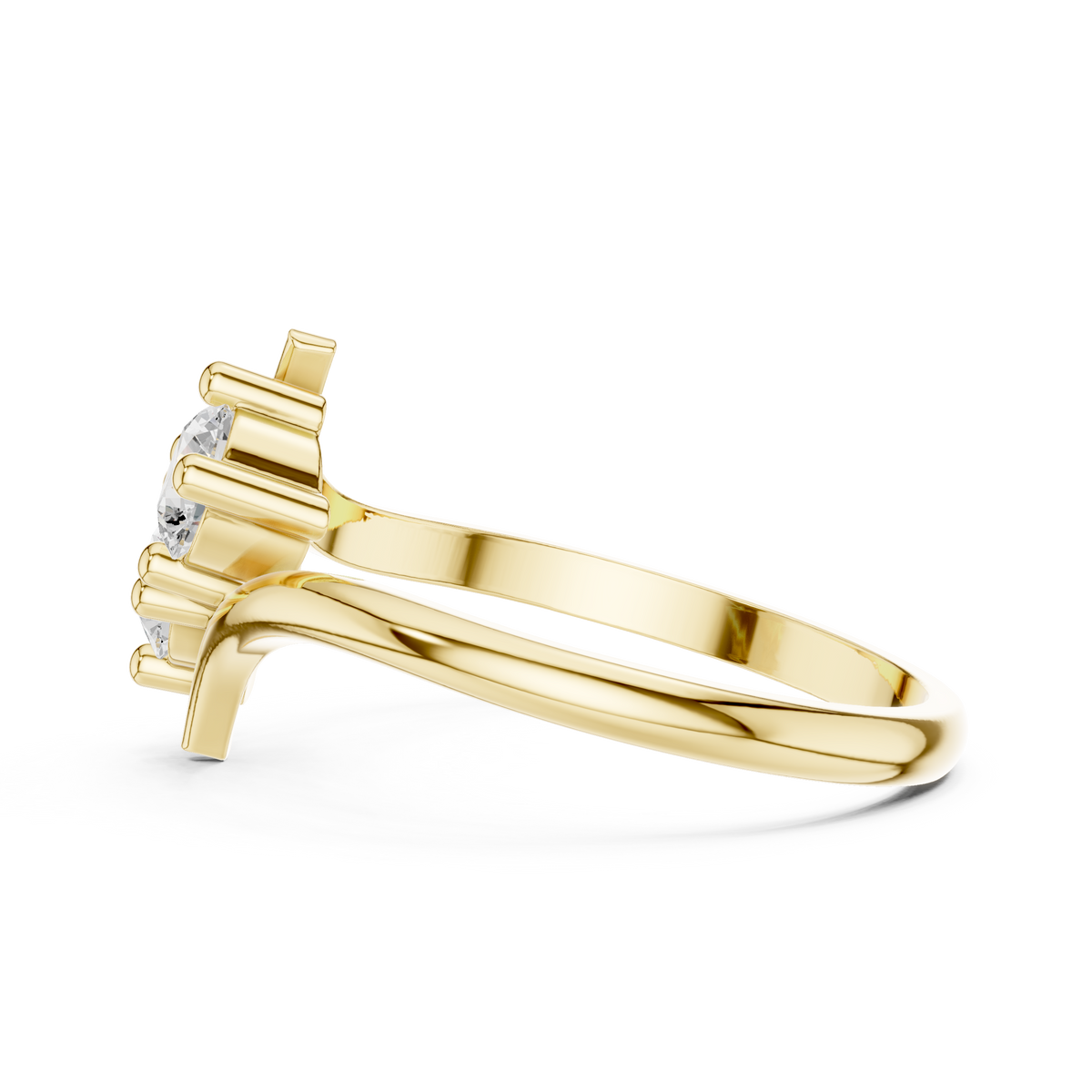 Gold Twin Stone Round Lab Grown Diamond Havyn Ring