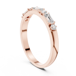 Gold Emerald Baguette Round Half Eternity Lab Grown Diamond Vionx Ring
