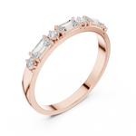 Gold Emerald Baguette Round Half Eternity Lab Grown Diamond Vionx Ring