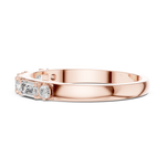 Gold Emerald Baguette Round Half Eternity Lab Grown Diamond Vionx Ring